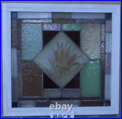 Beautiful Victorian Floral Old English Leaded Stained Glass Window 20 X 19 Beautiful Victorian Floral Old English Leaded Stained Glass Window 20 X 19