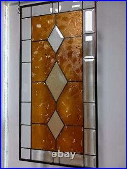 Beveld Stained Glass Window Panel-27 1/2X 13 3/8