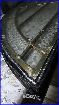 Beveled Leaded Glass Brass Gold Or Silver Patina Arch 63l Window Transom
