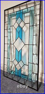 Beveled Stained Glass Panel 28 5/8x16 1/2 Ready 2 Hang