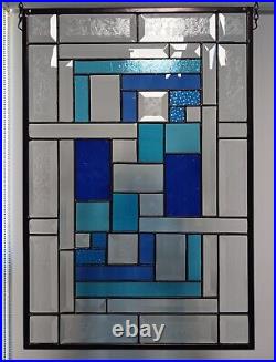 Beveled Stained Glass Panel (3 stars) 21 3/8 x 14 1/2