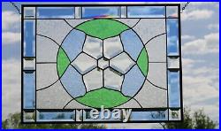 Beveled Stained Glass Window Panel-24 1/2 X18 1/2
