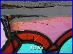Big Antique Stained Glass Transom Window 1 Of 2 62 X 33 Salvage