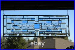 Blue, clear, beveled stained glass window hanging made to order 35.58x11.5 Blue, clear, beveled stained glass window hanging made to order 35.58x11.5