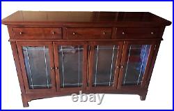 Bob Timberlake Cherry Arts & Crafts Sideboard with Leaded Glass Doors & Lighted