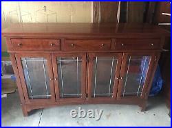 Bob Timberlake Cherry Arts & Crafts Sideboard with Leaded Glass Doors & Lighted