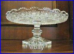 Bohemian Czech Vintage Crystal 11 Pedestal Platter Hand Cut Queen Lace 24% Lead