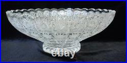 Bohemian Czech Vintage Crystal 12 Round Bowl Hand Cut Queen Lace 24% Lead Glass