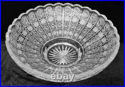 Bohemian Czech Vintage Crystal 12 Round Bowl Hand Cut Queen Lace 24% Lead Glass