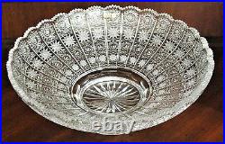 Bohemian Czech Vintage Crystal 14 Round Bowl Hand Cut Queen Lace 24% Lead Glass