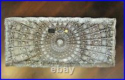 Bohemian Czech Vintage Crystal 16 Rectangul Platter Hand Cut QueenLace 24% Lead