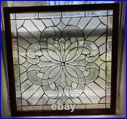 Brilliant Cut Glass Leaded Window Panel with Swirling Design