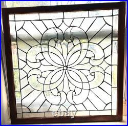 Brilliant Cut Glass Leaded Window Panel with Swirling Design