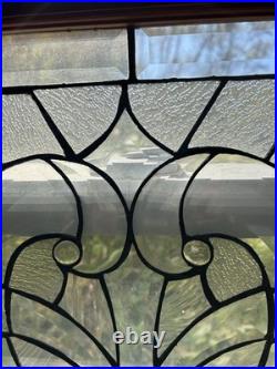Brilliant Cut Glass Leaded Window Panel with Swirling Design