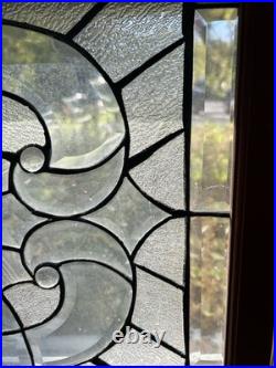 Brilliant Cut Glass Leaded Window Panel with Swirling Design