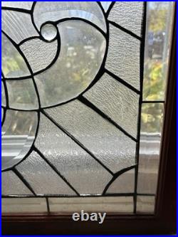 Brilliant Cut Glass Leaded Window Panel with Swirling Design
