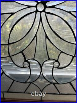 Brilliant Cut Glass Leaded Window Panel with Swirling Design
