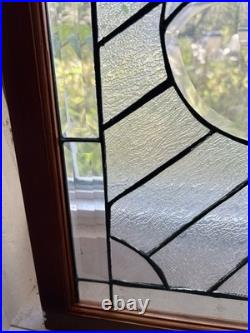 Brilliant Cut Glass Leaded Window Panel with Swirling Design