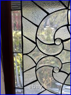 Brilliant Cut Glass Leaded Window Panel with Swirling Design
