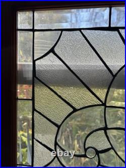 Brilliant Cut Glass Leaded Window Panel with Swirling Design