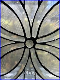 Brilliant Cut Glass Leaded Window Panel with Swirling Design