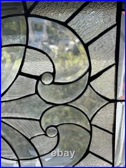 Brilliant Cut Glass Leaded Window Panel with Swirling Design