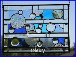 Bubbly 21 ½ x15 ½ Jeweled -Beveled Stained Glass Window