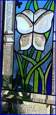 Butterfly? Stained Glass Window Panel? 19 1/2 x 10 1/2? HMD -Usa