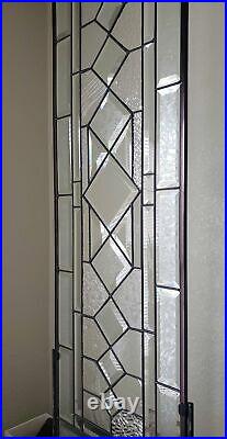 CLARITY Beveled Stained Glass Window Panel-Sidelight /Transom-40 1/2 x 12