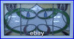 COLORED ABSTRACT ENGLISH LEADED STAINED GLASS WINDOW TRANSOM 35 1/2 x 18 3/4