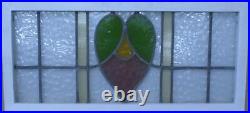 COLORED ABSTRACT OLD ENGLISH LEADED STAINED GLASS WINDOW TRANSOM 36 1/4 x 17