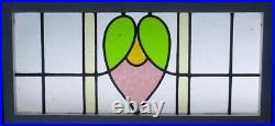 COLORED ABSTRACT OLD ENGLISH LEADED STAINED GLASS WINDOW TRANSOM 36 1/4 x 17