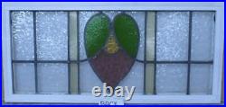 COLORED ABSTRACT OLD ENGLISH LEADED STAINED GLASS WINDOW TRANSOM 36 1/4 x 17