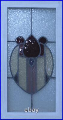 COLORFUL ABSTRACT MIDSIZE OLD ENGLISH LEADED STAINED GLASS WINDOW 13 3/4 x 26