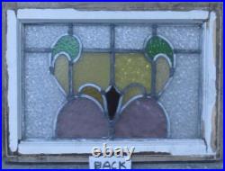 COLORFUL ABSTRACT OLD ENGLISH LEADED STAINED GLASS WINDOW 22 x 16