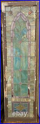 Ca. 1890 American Gothic Leaded And Stained Glass Window
