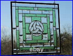 Celtic/Trinity Privacy-Stained Glass Window Panel-19 5/8 x19 5/8 HDMA-US