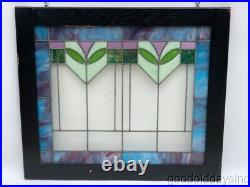Chicago Bungalow Style Stained Leaded Glass Window 28 x 24