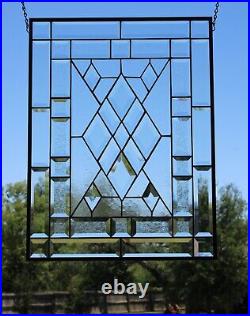 Clarity Bevels-Stained Glass Window Panel-24.5x18.5