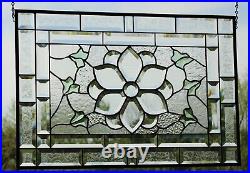 Clear Beveled Stained Glass Panel 25 3/8 x 17 3/8