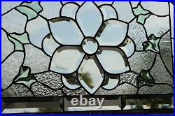 Clear Beveled Stained Glass Panel 25 3/8 x 17 3/8