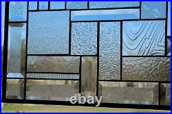 Clear Beveled Stained Glass Window Panel Hanging 20x18