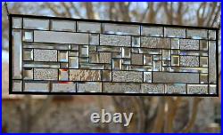 Clear Privacy Sidelight, Transom 42 3/4x13 3/4 Beveled Stained Glass
