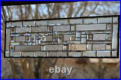 Clear Privacy Sidelight, Transom 42 3/4x13 3/4 Beveled Stained Glass