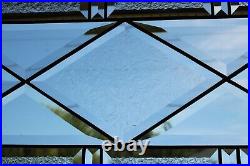 Clear Reflections Beveled Stained Glass Window Panel-40 3/4 x 10 1/2