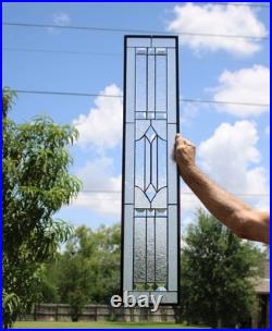 Clear, beveled stained glass window hanging sidelight, transom, obscure texture