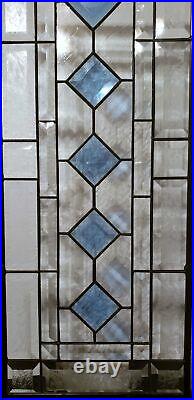 Cobalt-Beveled Stained Glass Window Panel- Hanging 26 1/2 x 10 1/2