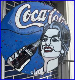 Coca Cola Coke Stained Glass after Christian Berger Window Suncatcher 16 inch Coca Cola Coke Stained Glass after Christian Berger Window Suncatcher 16 inch