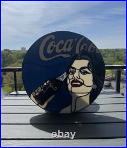 Coca Cola Coke Stained Glass after Christian Berger Window Suncatcher 16 inch Coca Cola Coke Stained Glass after Christian Berger Window Suncatcher 16 inch