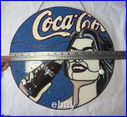 Coca Cola Coke Stained Glass after Christian Berger Window Suncatcher 16 inch Coca Cola Coke Stained Glass after Christian Berger Window Suncatcher 16 inch